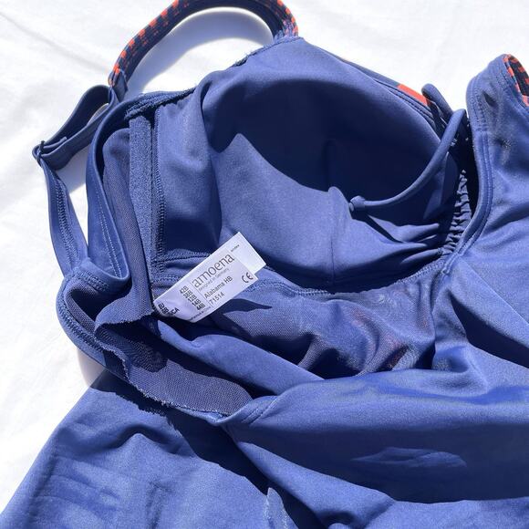 Amoena Alabama One Piece Mastectomy Swimsuit 12B Polka Dot Navy Blue Red 12 - Picture 4 of 4